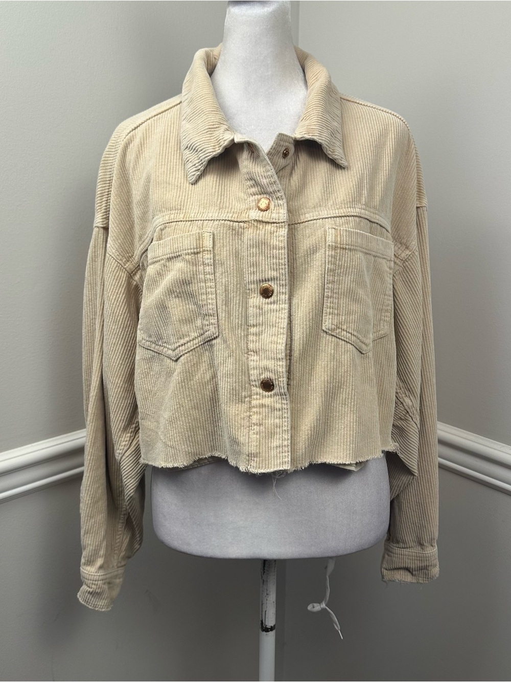 BDG Urban Outfitters Tan Cropped Ribbed Corduroy Jacket M